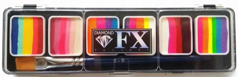 Paleta farb do malowania twarzy i ciała Diamond FX Splitcake Neon 6x6g