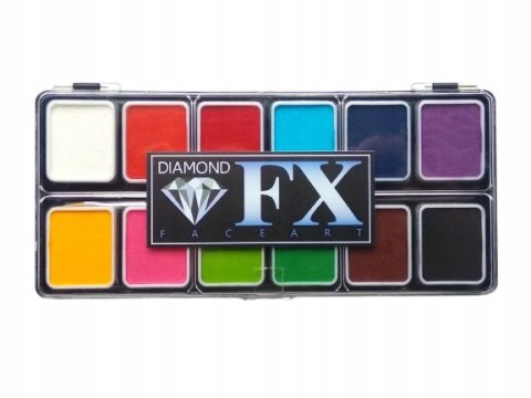 Paleta farb do malowania twarzy i ciała Diamond FX 12x6g Essential