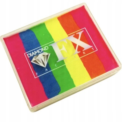 Farba do malowania twarzy i ciała Diamond FX Split Cake 50 g Neon Rainbow Farba do malowania twarzy i ciała Diamond FX Split Cake 50 g Neon Rainbow