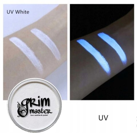 Farba do malowania twarzy i ciała GrimMaster UV NEON WHITE 32g Farba do malowania twarzy i ciała GrimMaster UV NEON WHITE 32g