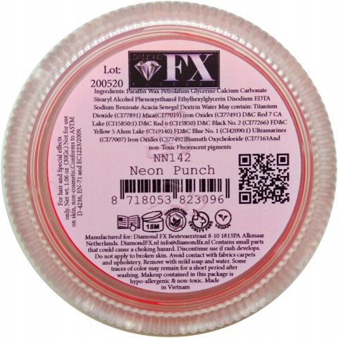 NEON pomarańczowa UV farba do twarzy Diamond FX 30 g NEON pomarańczowa UV farba do twarzy Diamond FX 30 g