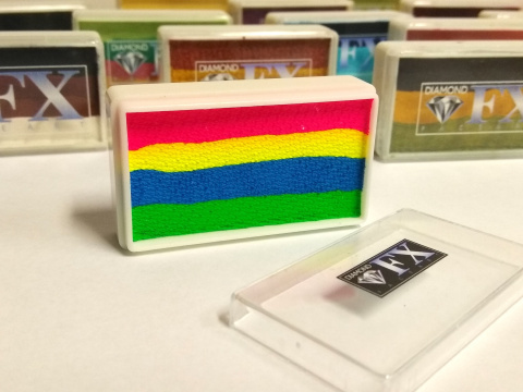 Farba do malowania twarzy i ciała Diamond FX Split Cake 28 g NEON RAINBOW Farba do malowania twarzy i ciała Diamond FX Split Cake 28 g NEON RAINBOW