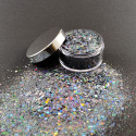 BROKAT SZARY HOLOGRAFICZNY GRUBY MIX CHUNKY GLITTER FP-18 10 g, 20g, 30g, 100 g, 500 g, 1000 g.