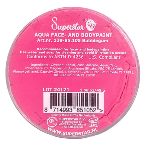 Farba do malowania twarzy i ciała Superstar 16g Bubblegum Farba do malowania twarzy i ciała Superstar 16g Bubblegum