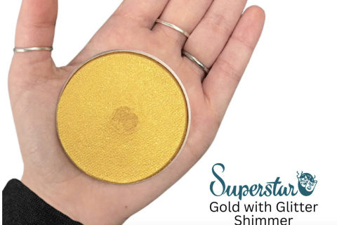 Farba do malowania twarzy i ciała Superstar 16g Gold with Glitter shimmer Farba do malowania twarzy i ciała Superstar 16g Gold with Glitter shimmer