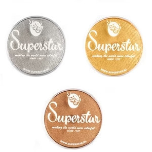 Farba do malowania twarzy i ciała Superstar 16g Gold with Glitter shimmer Farba do malowania twarzy i ciała Superstar 16g Gold with Glitter shimmer