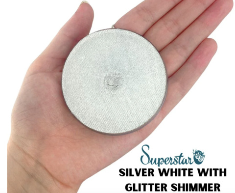 Farba do malowania twarzy i ciała Superstar 16g Silverwhite Glitter shimmer Farba do malowania twarzy i ciała Superstar 16g Silverwhite Glitter shimmer