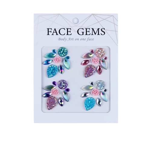 Naklejki błyszczące kryształki kolorowe 3D na twarz Face Gems Naklejki błyszczące kryształki kolorowe 3D na twarz Face Gems