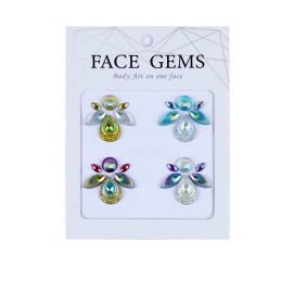 Naklejki błyszczące kryształki kolorowe 3D na twarz Face Gems