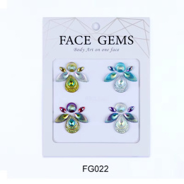 Naklejki błyszczące kryształki kolorowe 3D na twarz Face Gems