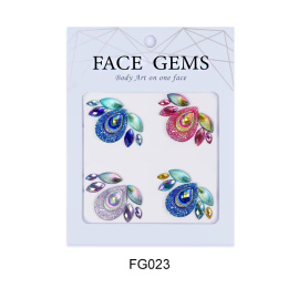 Naklejki błyszczące kryształki kolorowe 3D na twarz Face Gems