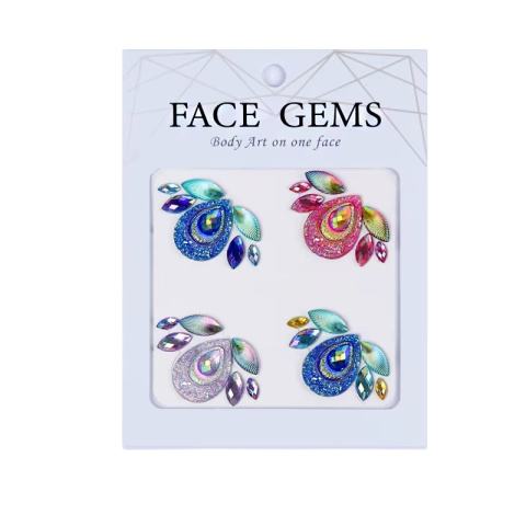 Naklejki błyszczące kryształki kolorowe 3D na twarz Face Gems Naklejki błyszczące kryształki kolorowe 3D na twarz Face Gems