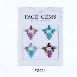 Naklejki błyszczące kryształki kolorowe 3D na twarz Face Gems