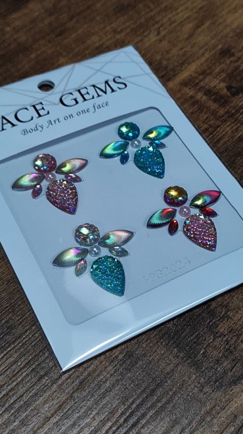Naklejki błyszczące kryształki kolorowe 3D na twarz Face Gems Naklejki błyszczące kryształki kolorowe 3D na twarz Face Gems