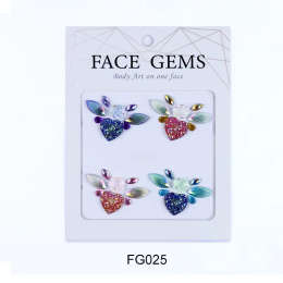 Naklejki błyszczące kryształki kolorowe 3D na twarz Face Gems