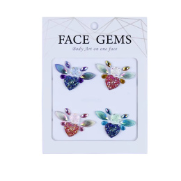 Naklejki błyszczące kryształki kolorowe 3D na twarz Face Gems