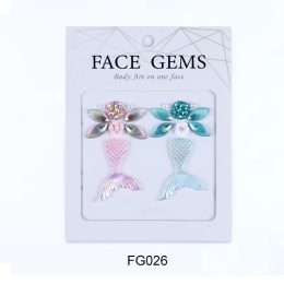 Naklejki błyszczące kryształki kolorowe 3D na twarz Face Gems