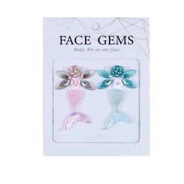 Naklejki błyszczące kryształki kolorowe 3D na twarz Face Gems