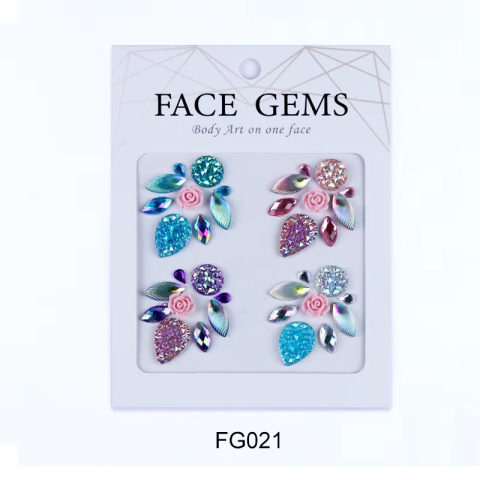 Naklejki błyszczące kryształki kolorowe 3D na twarz Face Gems Naklejki błyszczące kryształki kolorowe 3D na twarz Face Gems