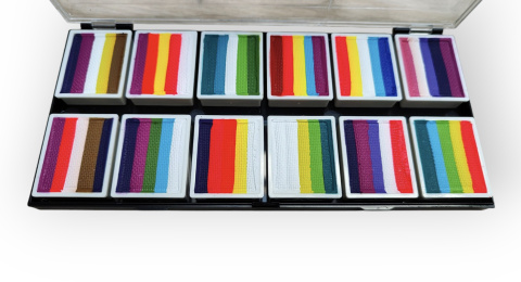 Paleta farb do malowania twarzy i ciała GrimMaster mix kolorów 12 x 10g Paleta farb do malowania twarzy i ciała GrimMaster mix kolorów 12 x 10g